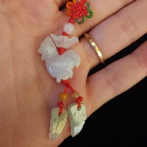 Chinese Zodiac Rooster Year Jade Phone Charm